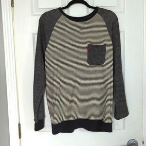 LG Levi's Grey Striped Crewneck Sweatshirt